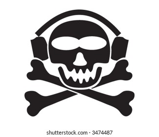 Music pirate - vector sign