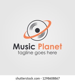 Music Planet Logo Template Design