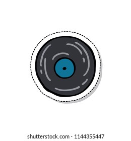 music plate, vinil doodle sticker icon