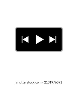 Music play button icon. For music and video applications
