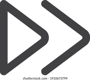 music, play button universal line icon set and single on white background, minimalist, flat. editable stroke