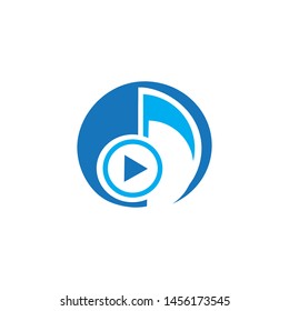 music play icon logo design