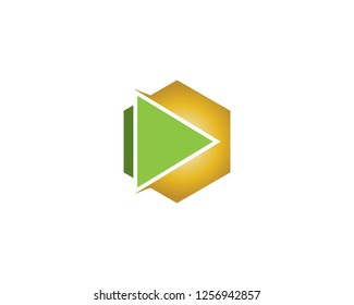 Music play icon logo template