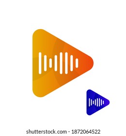 music play iconic logo for ui application. 