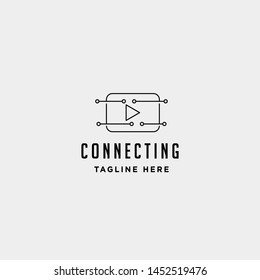 music play internet logo design vector online media symbol isolated