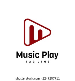 Music Play Logo Cartoon Vector Illustration