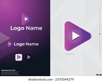 Music play logo design. Play music logo. Play bottom. Song. Colorful design. Business. Music vector. Premium template. Finance