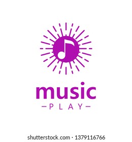 Music play logo, design inspiration vector template any purpose logo