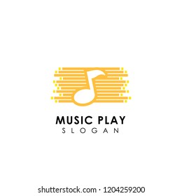 music play logo design template. music icon symbol design