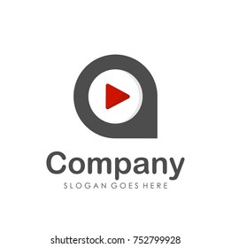Music play logo design vector