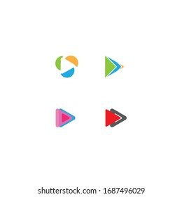 Diseño de iconos vectoriales del logotipo de reproducción musical