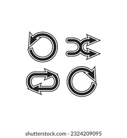 Music play mode icon, replay music, random play and repeat, media player button icon symbol, vector illustration