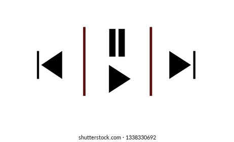 music play screen; start key and music symbols and signs on the white background