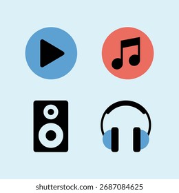 music play vector icon eps 10