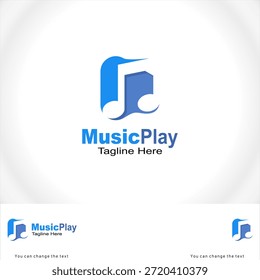 Plantilla de logotipo de Vector de reproducción de música
