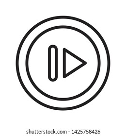 music play vector thin line icon