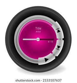 objeto 3d de reproductor de música, objeto realista de rediseño de Smartphone, ilustración de diseño vectorial