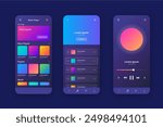 Music player app interface vector design in eps 10