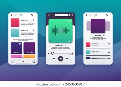 Music player app interface vector design in eps 10