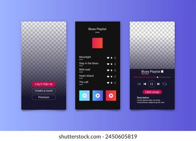 Music player app interface vector design in eps 10