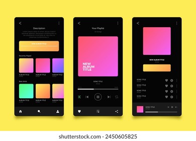Music player app interface vector design in eps 10