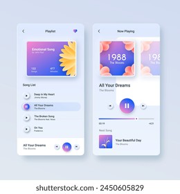 Music player app interface vector design in eps 10