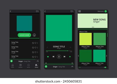 Music player app interface vector design in eps 10