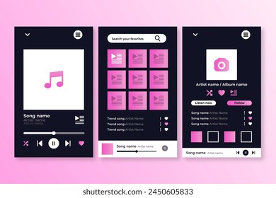 Music player app interface vector design in eps 10