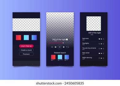 Music player app interface vector design in eps 10