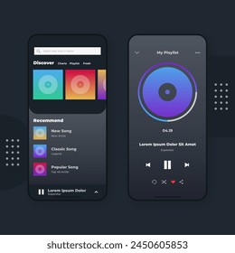 Music player app interface vector design in eps 10