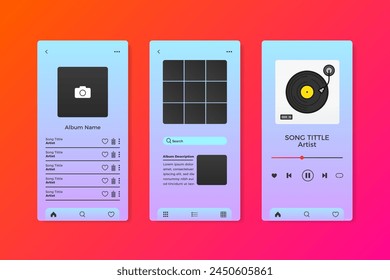 Music player app interface vector design in eps 10
