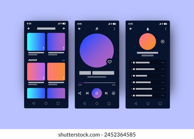 Music player app interface vector design in eps 10