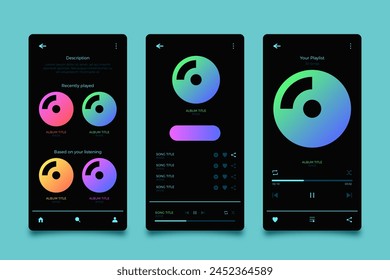 Music player app interface vector design in eps 10