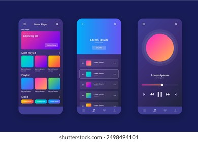 Music player app interface vector design in eps 10