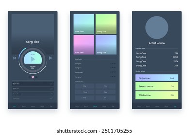 Music player app interface vector design in eps 10