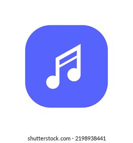 Aplicación para reproductor de música, vector de icono de notas musicales aislado en segundo plano