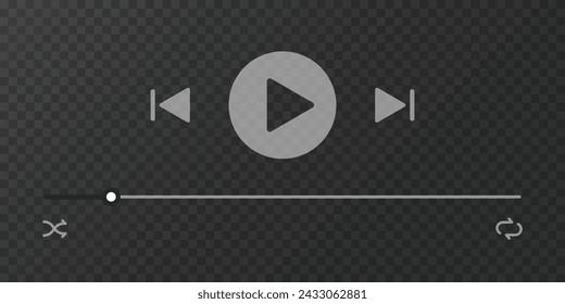 Music player. Music application interface. Player button set. Music player illystration