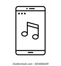 music player application line icon vector design, editable stroke line icon