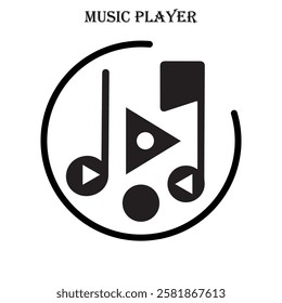a music player arts silhoutte vector illustration