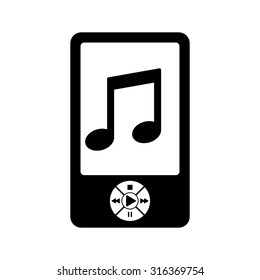 Music player - black vector icon