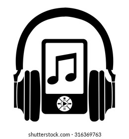 Music player - black vector icon