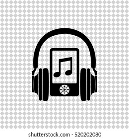 Music player  - black vector icon
