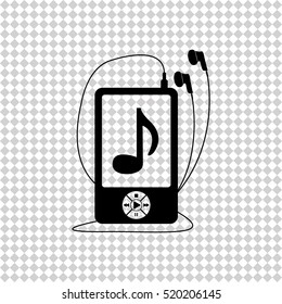 Music player  - black vector icon