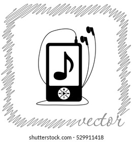 Music player  black vector  icon