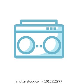 music player blue shady outline icon