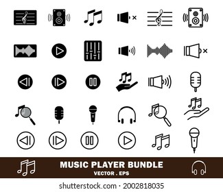 Music player bundle. Music icon. design template vector