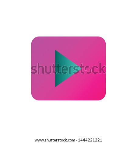 Music player buttom gradient icon with white backgrounds