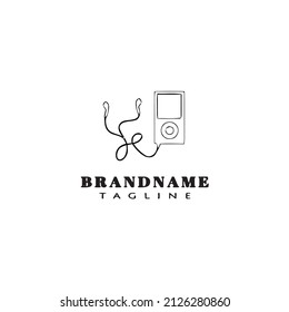 music player cartoon logo icon design template modern vector illustration