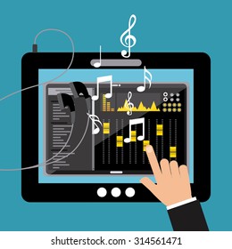 music player design, vector illustration eps10 graphic 
