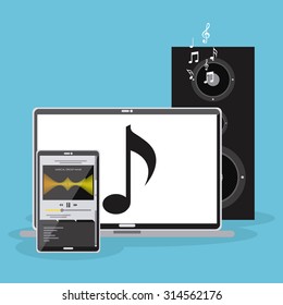 music player design, vector illustration eps10 graphic 